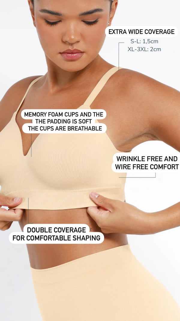 Memory Foam Bra Full Coverage Support for Saggy Chest and Posture Correction