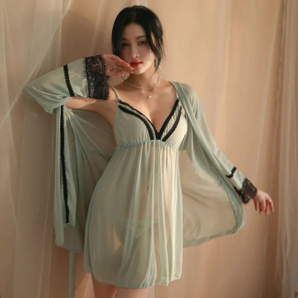 Three Piece Nighty with Gown - Basic