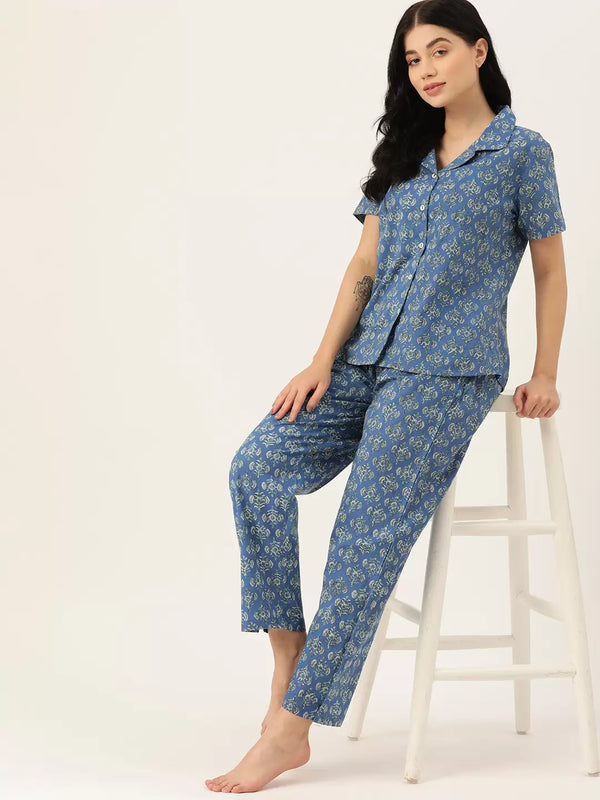 Blossom Breeze Night Wear Lawn Night Suit
