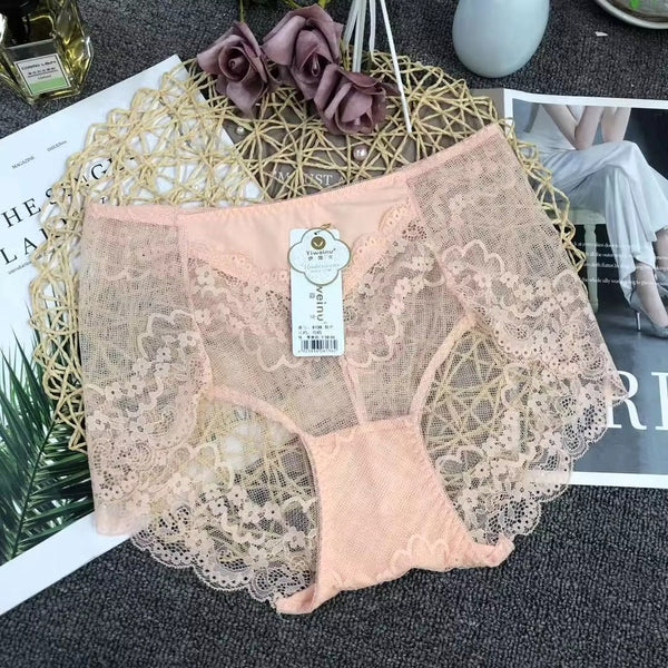 Elegant Floral Lace High-Waist Panties